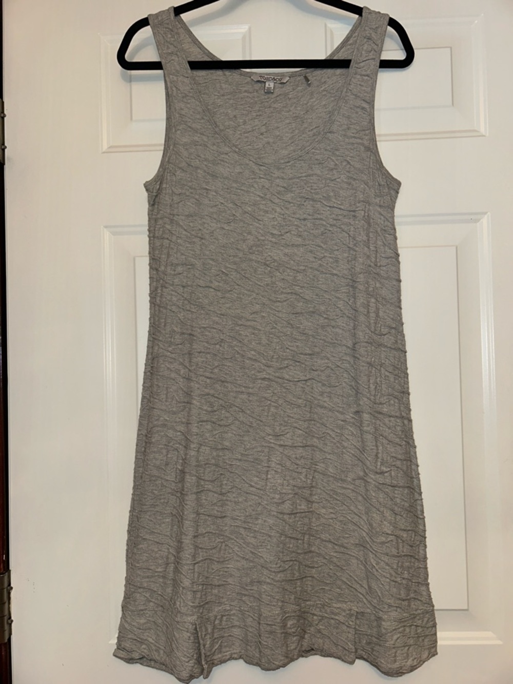 Toad & Co Samba Wave 
Tank Dress L Gray Sleeveless Casual Textured Resort A-Line